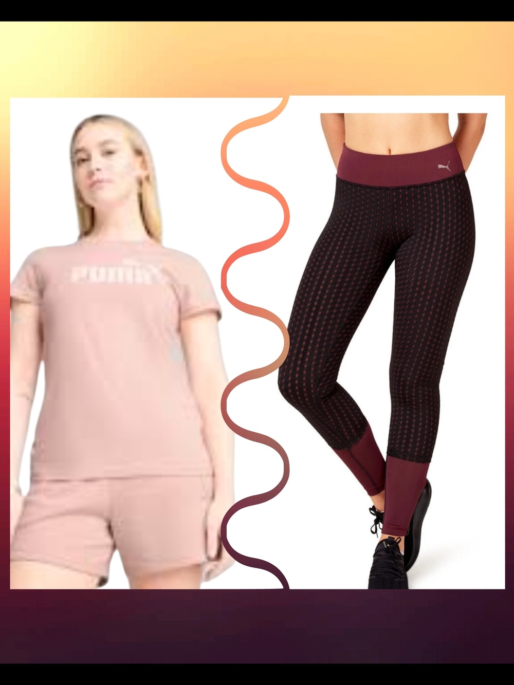 PUMA Women's Burgundy & Black Active Leggings